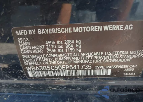 2014 BMW 328I xDrive from USA, damaged, VIN WBA3B5C50EP541735